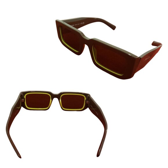PRADA Symbole Sunglasses - Unisex - Loden Cedar / Dark Brown - Full Inclusion - Picture 7 of 12